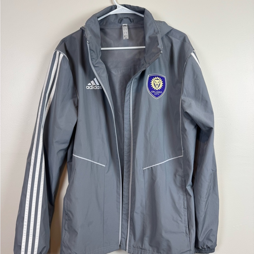 Adidas Gray Orlando City Windbreaker Jacket